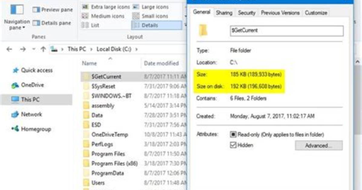 What Is $Getcurrent Folder in Windows 10?