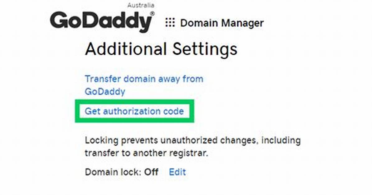What Is Godaddy Authorization Code