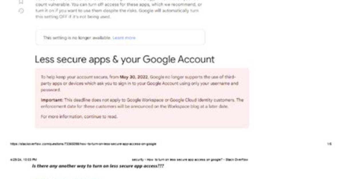 What Is Google Less Secure Access?