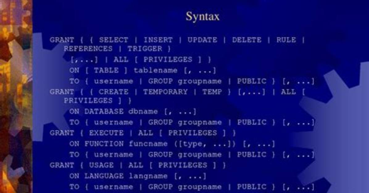 What Is Grant Usage in Postgresql