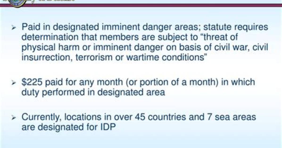 What Is Imminent Danger Pay