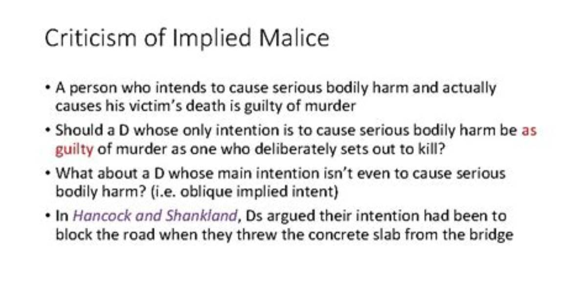 What Is Implied Malice