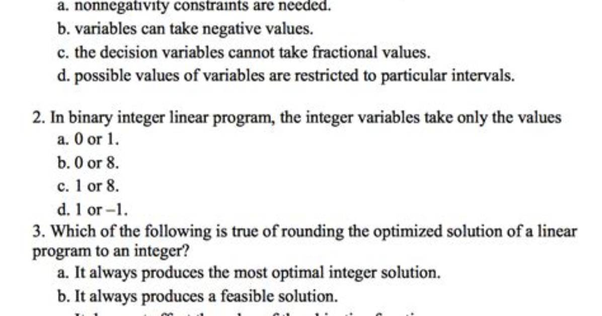 What Is Integer Restriction