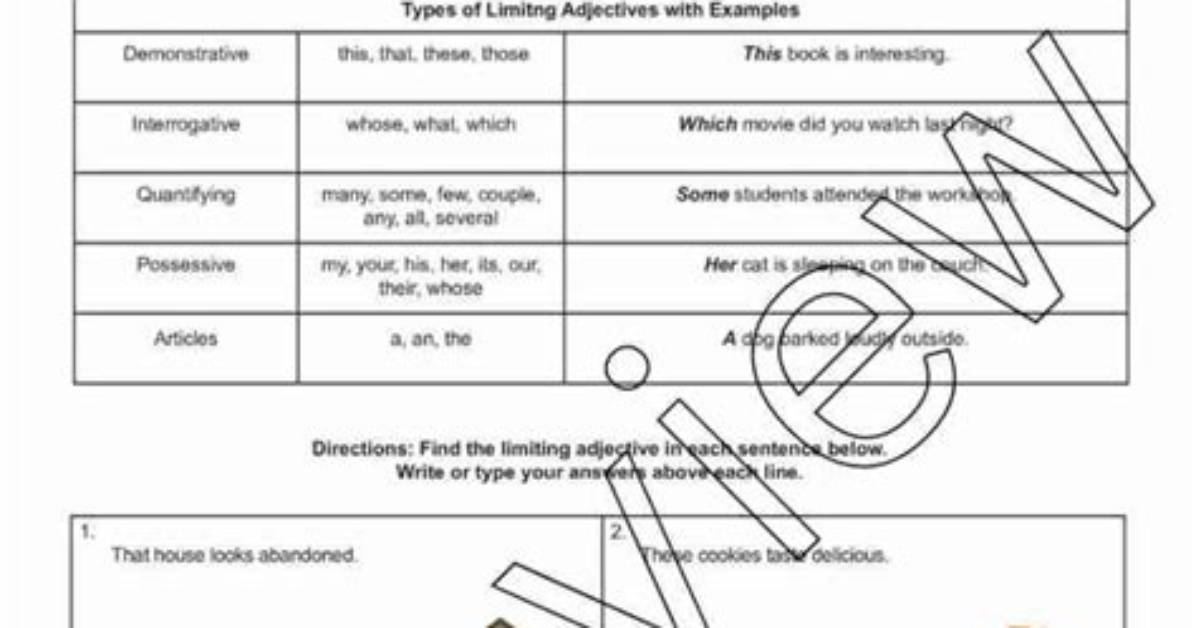 What Is Limiting Adjective - Lisbd-Net. Com