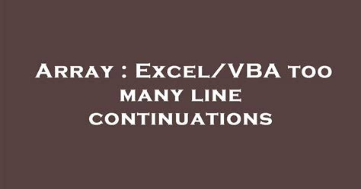 What Is Line Continuations?