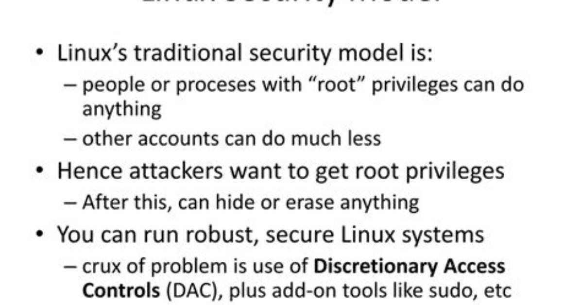 What Is Linux Security Model?