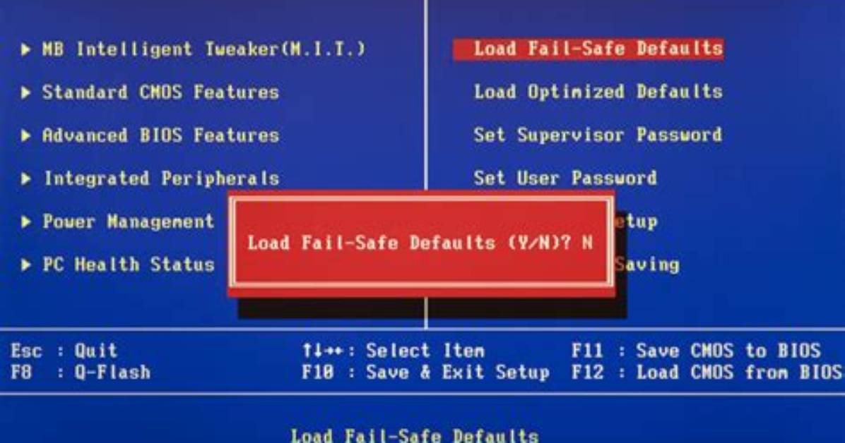 What Is Load Fail Safe Defaults in Bios?