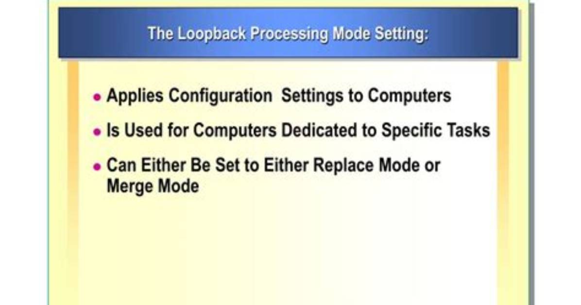 What Is Loopback Processing Mode