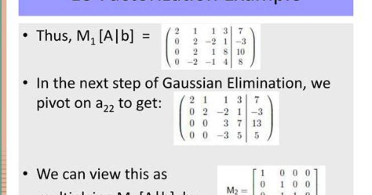 What Is Lu Factorization Used for?