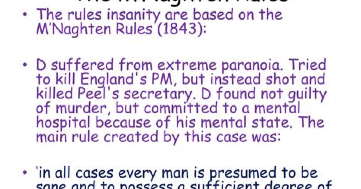 What Is M'naghten Rules?