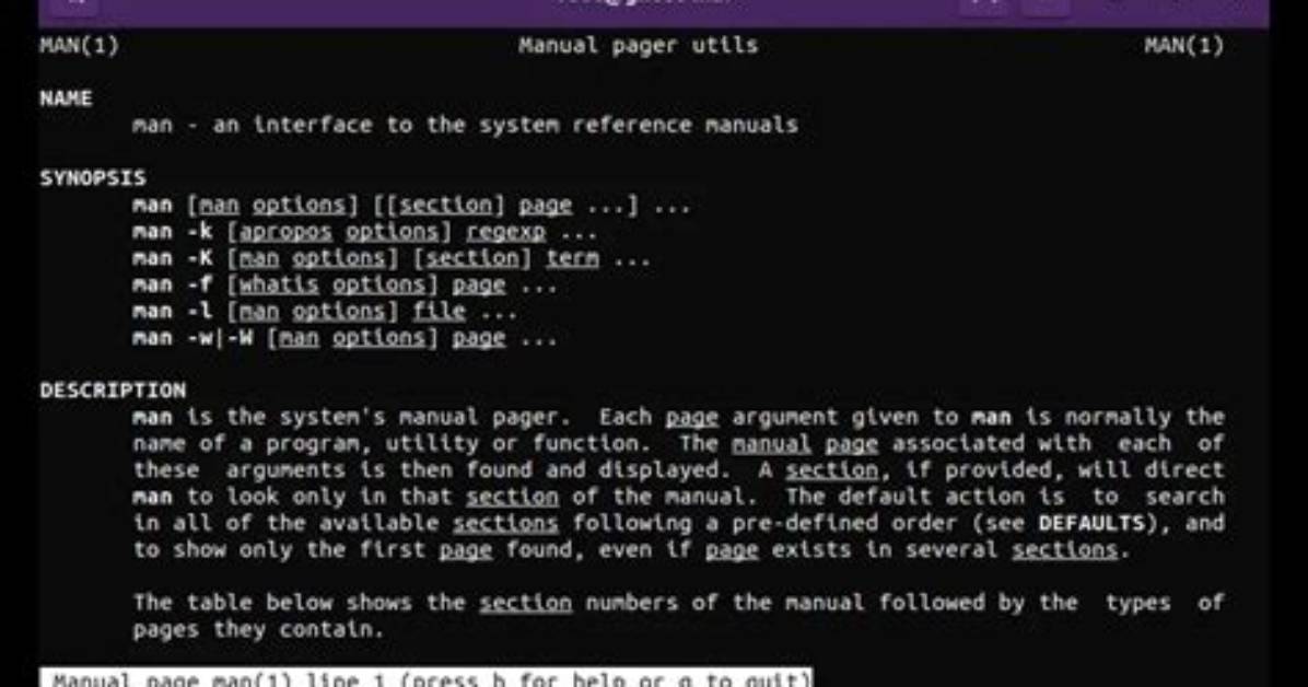 What Is Man Pages Command in Linux?