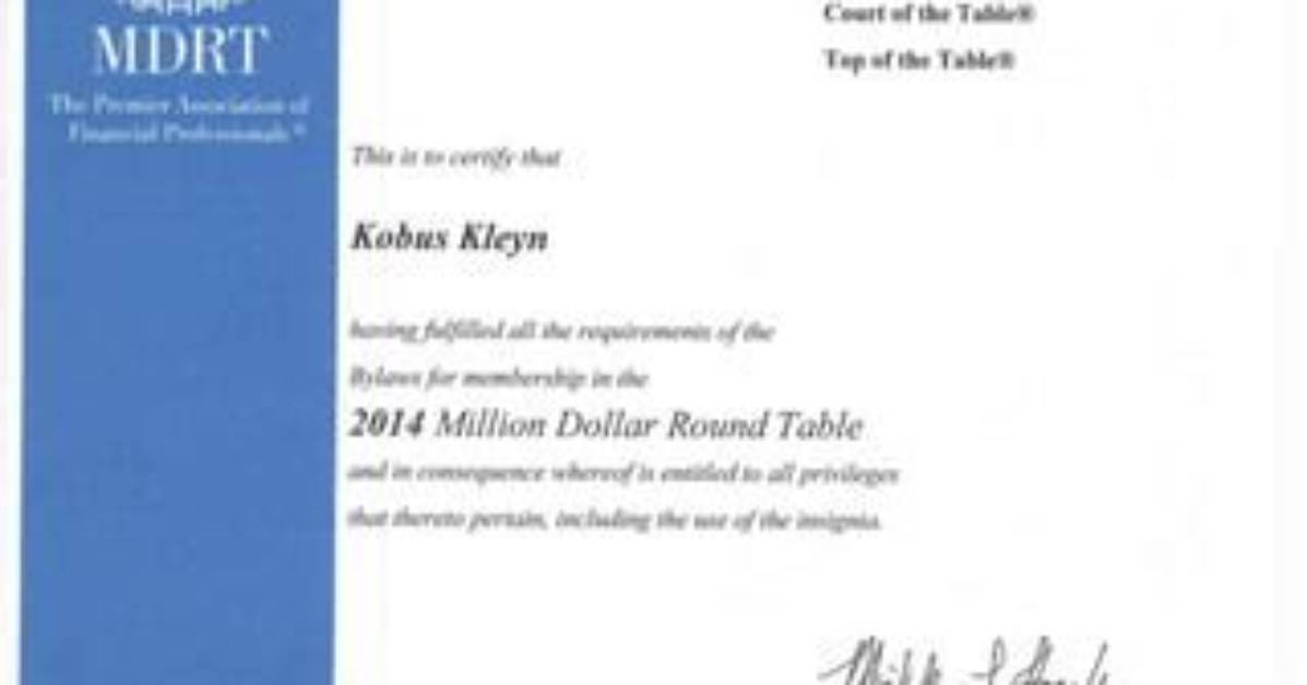 What Is Mdrt Certificate