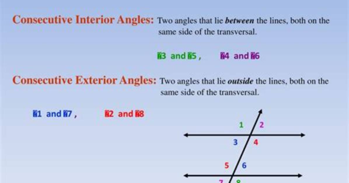 What Is Meant by Consecutive Angles
