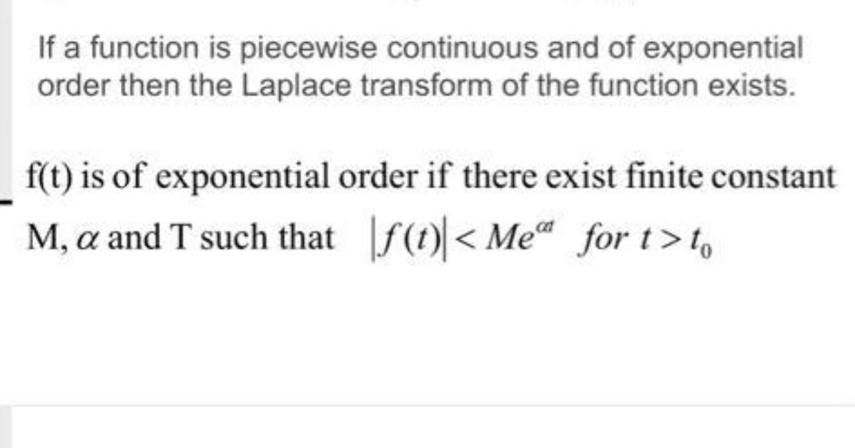What Is Meant by Exponential Order Function?