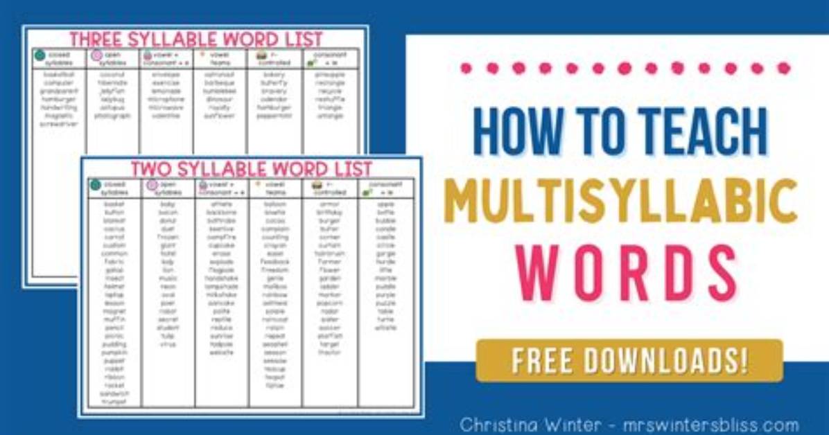 What Is Meant by Multi Syllable?