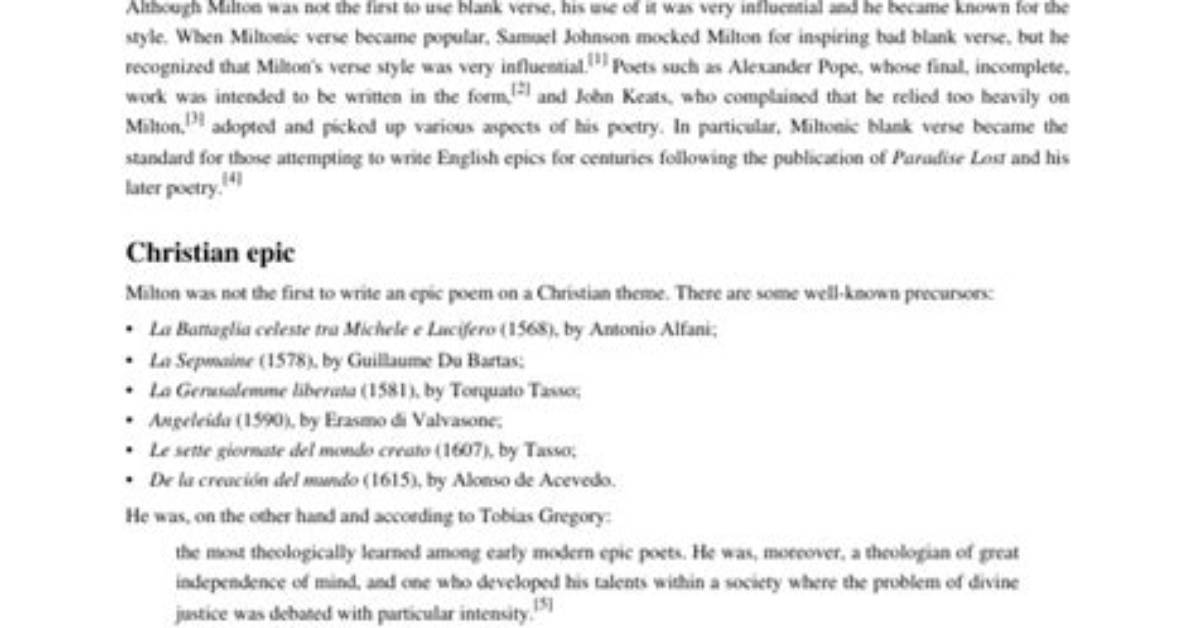 What Is Miltonic Verse?