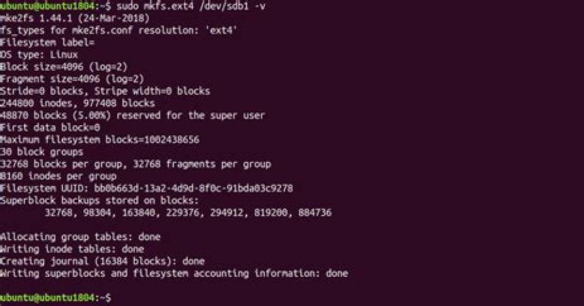 What Is Mkfs Ext4 Command in Linux?
