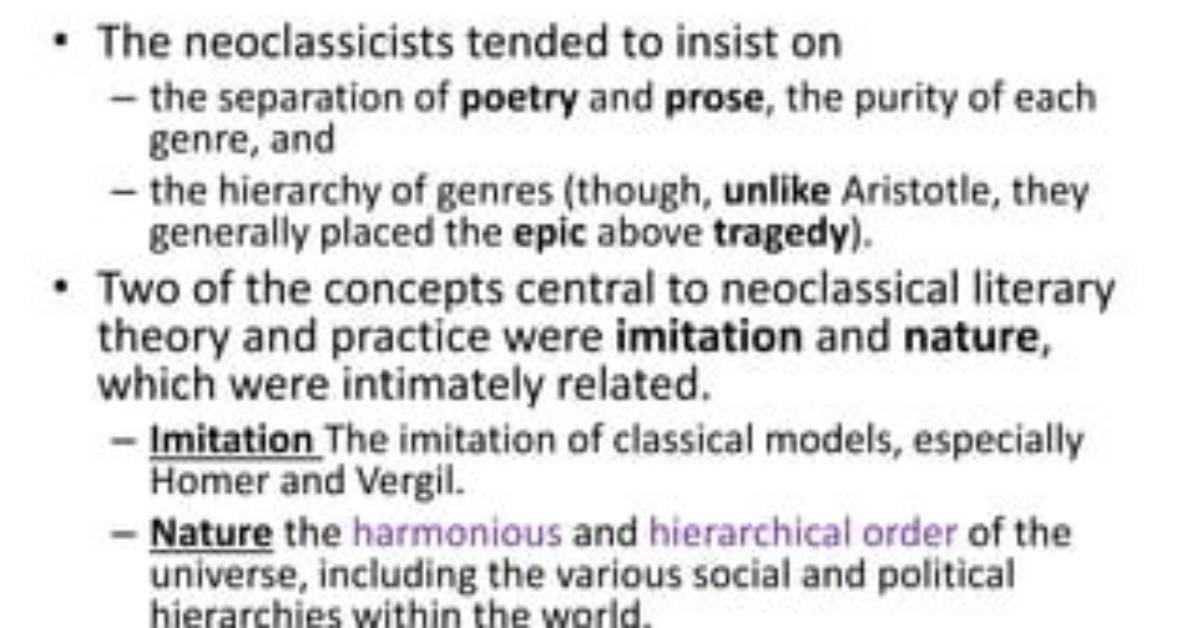 What Is Neoclassical Prose