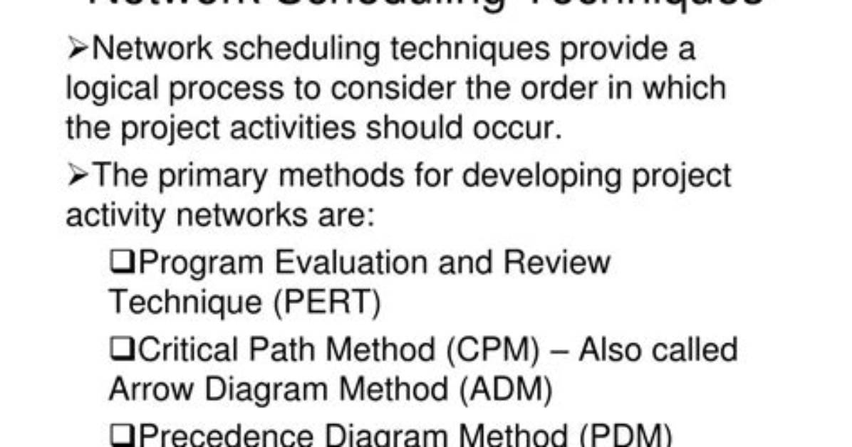 What Is Network Scheduling Technique
