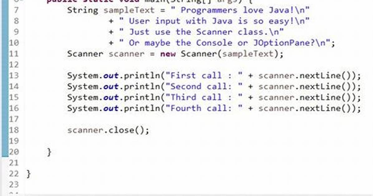 What Is nextLine () in Java