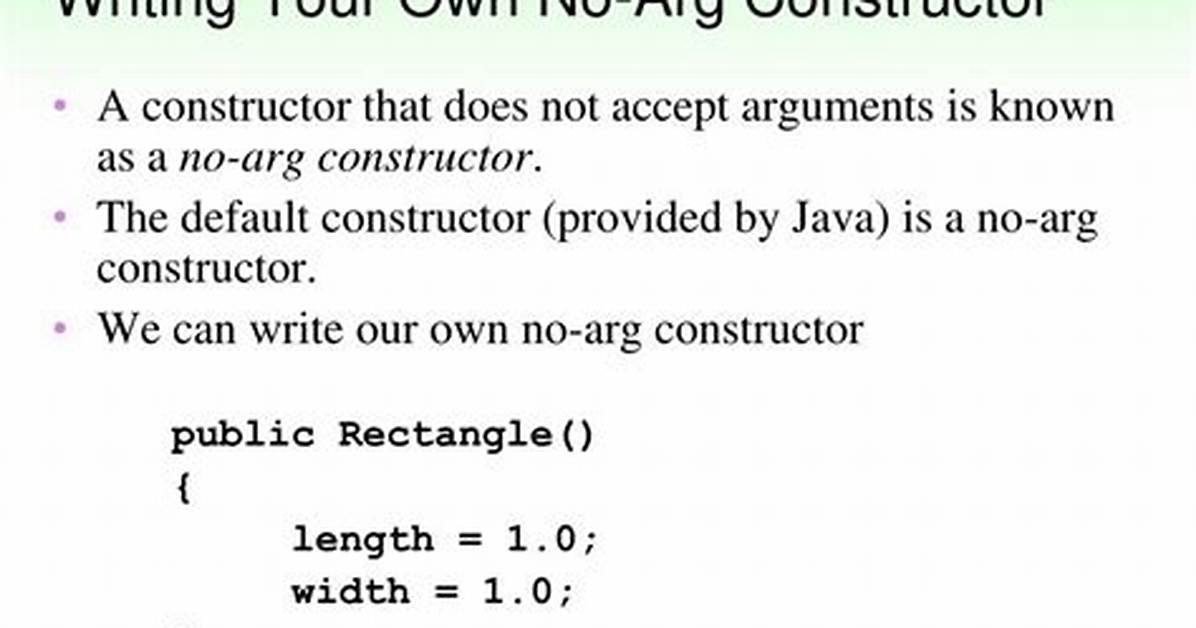 What Is No Arg Constructor