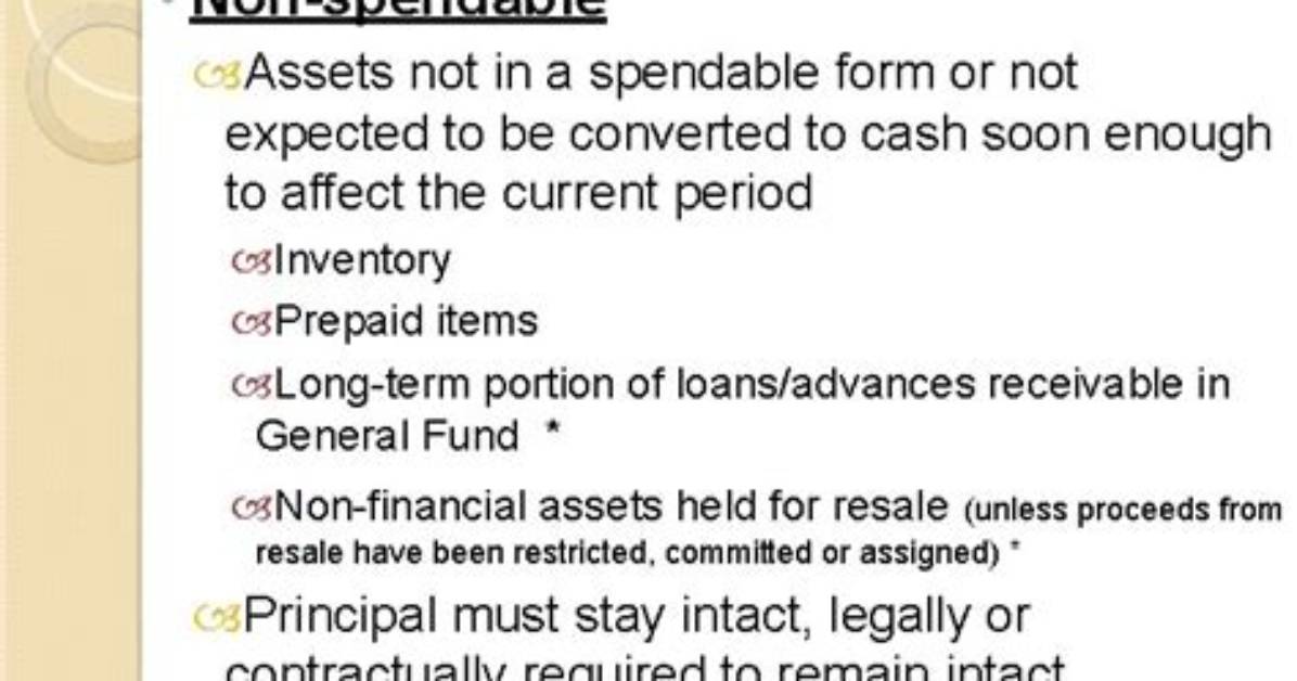 What Is Non Spendable Mean?