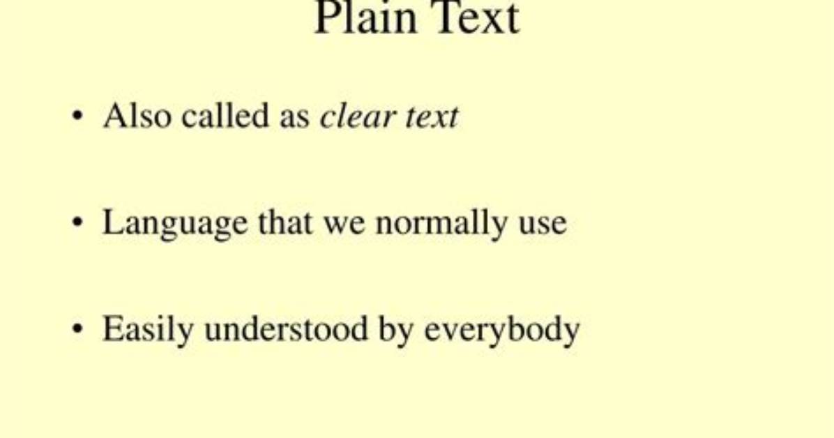 What Is Plain Text Called