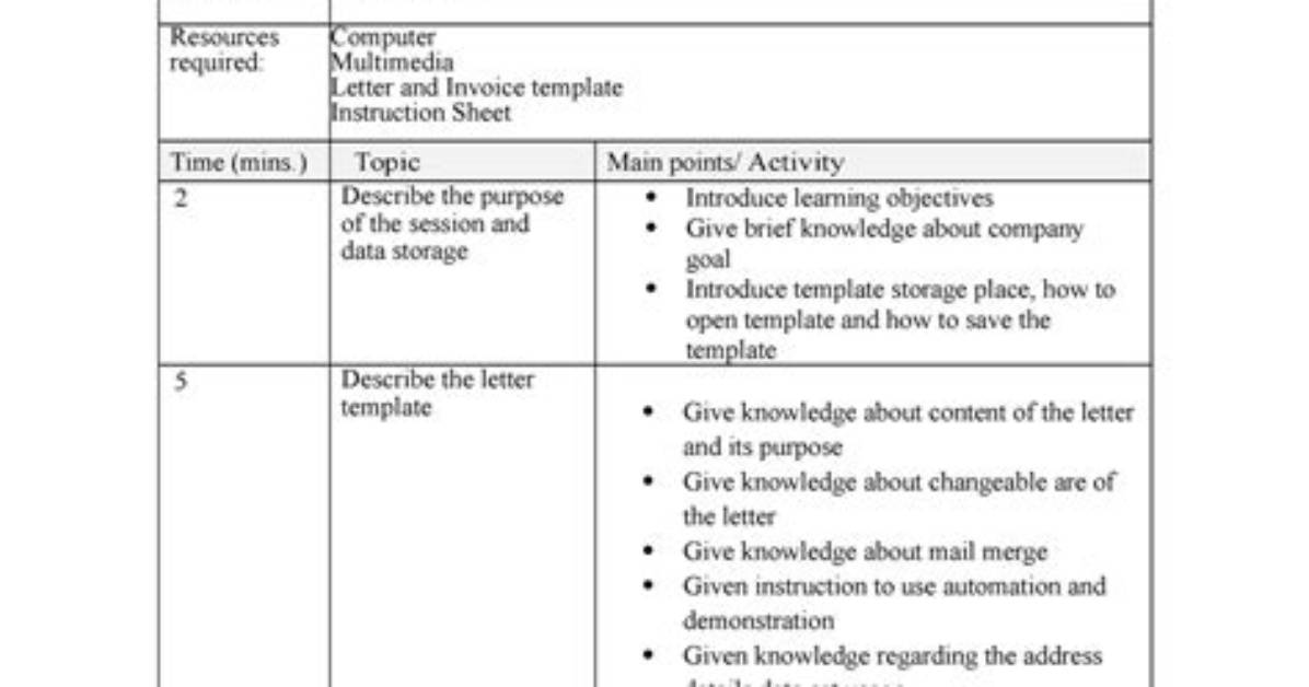 What Is Plan Training Session