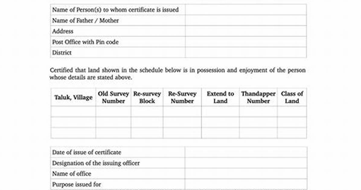What Is Possession Certificate?
