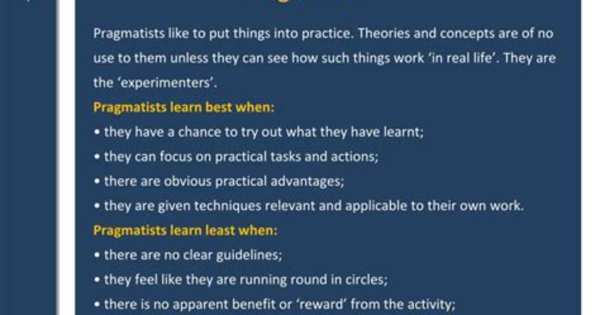 What Is Pragmatist Learning Style?