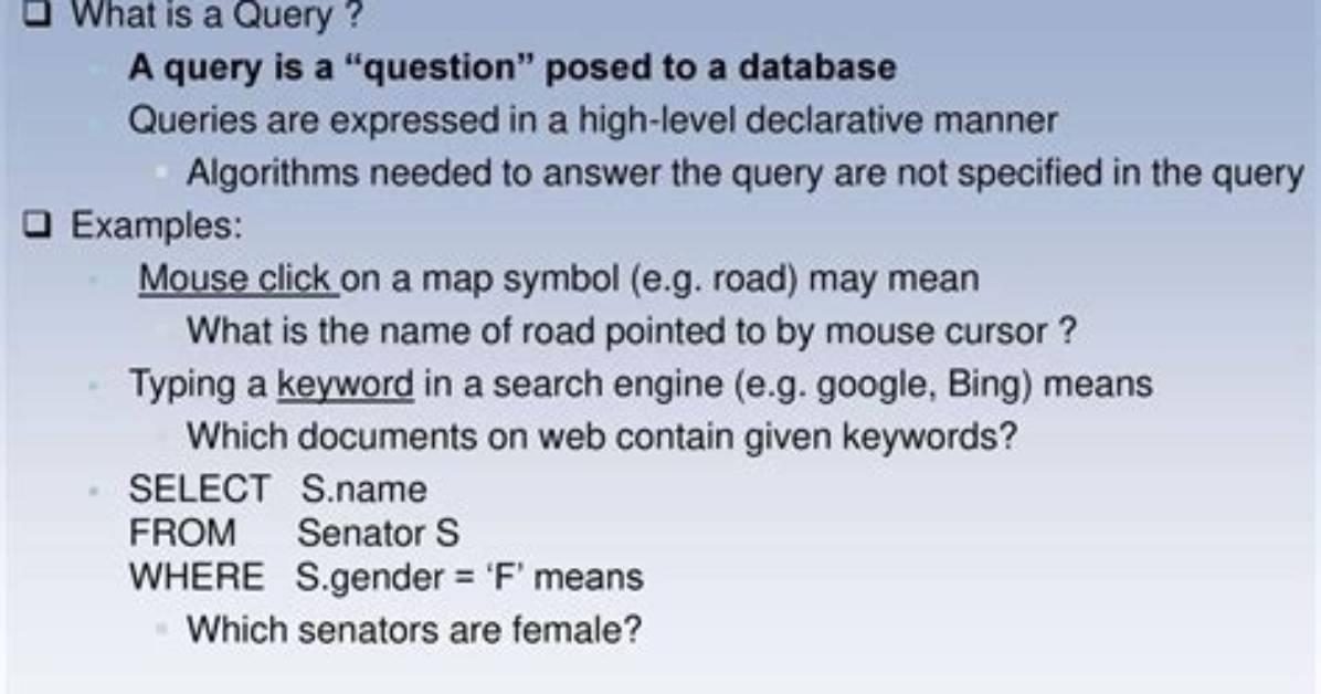 What Is Query Give an Example