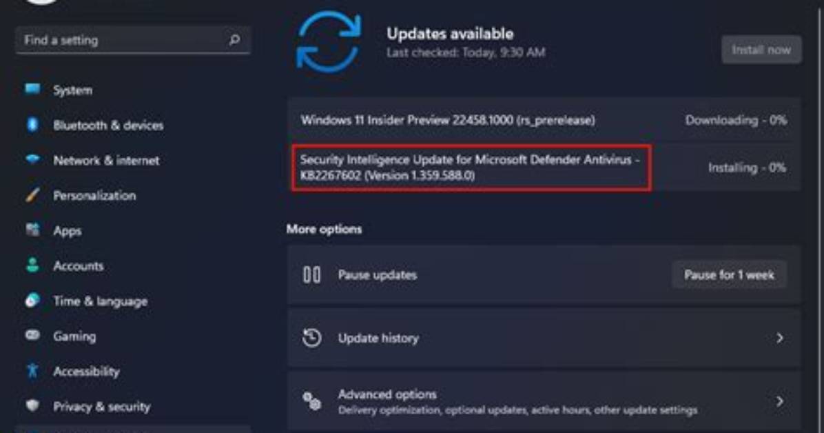 What Is Security Intelligence Update for Windows Defender?