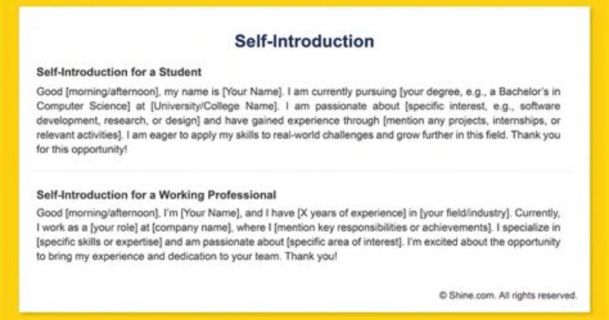 What Is Self Introduction?