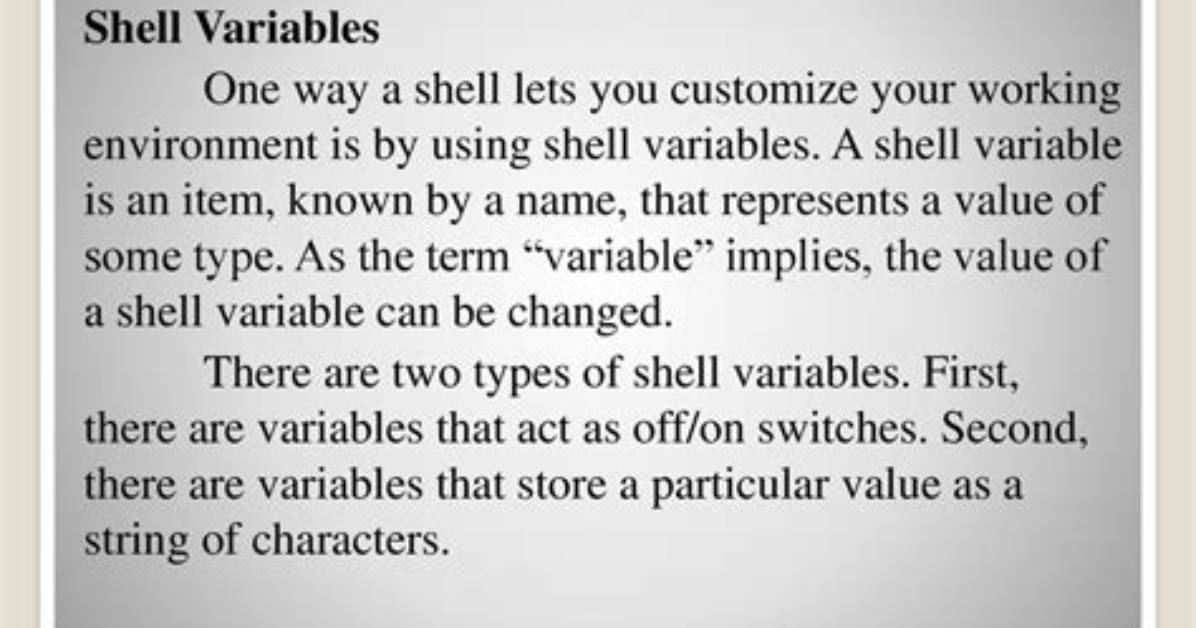 What Is Shell Variable in Unix?