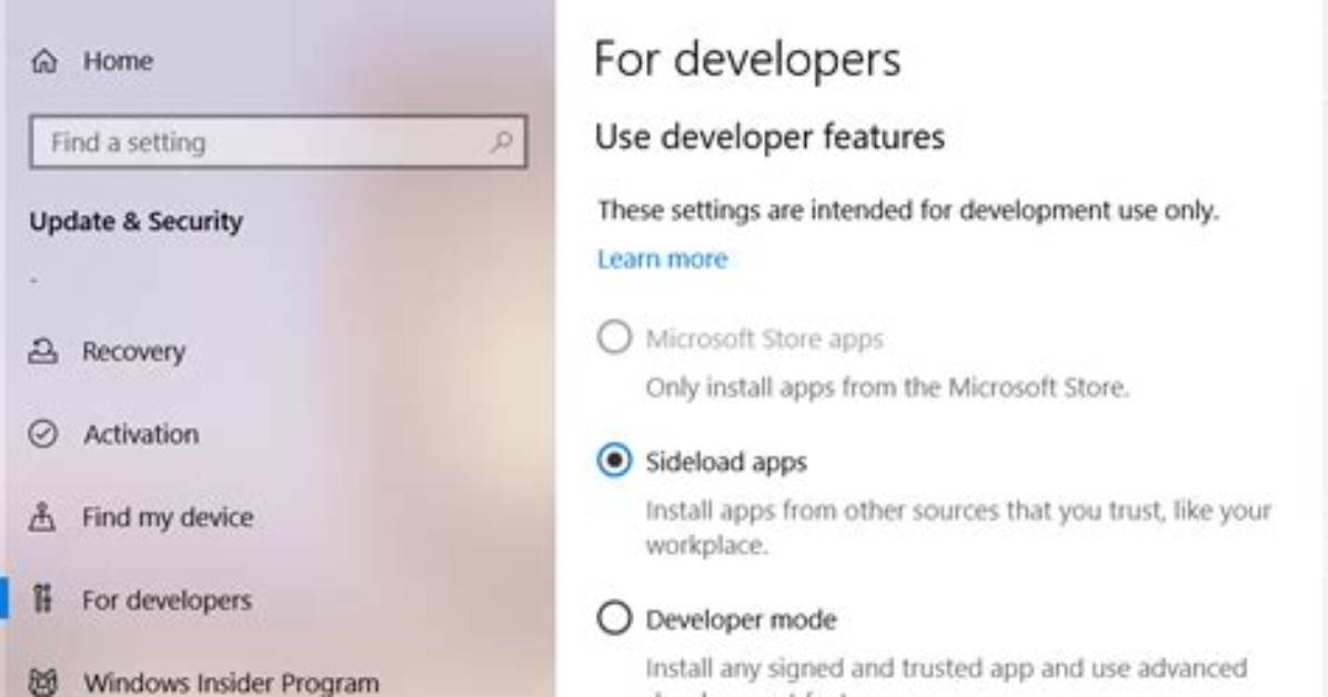 What Is Sideload Apps in Windows 10?
