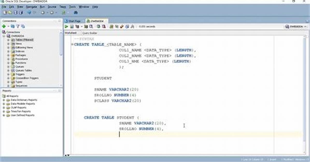 What Is Table Type in Oracle
