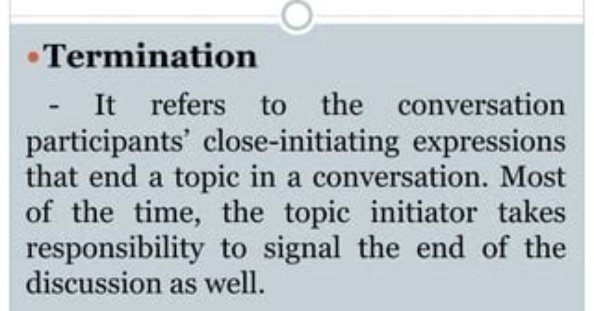 What Is Termination Communicative Strategy?