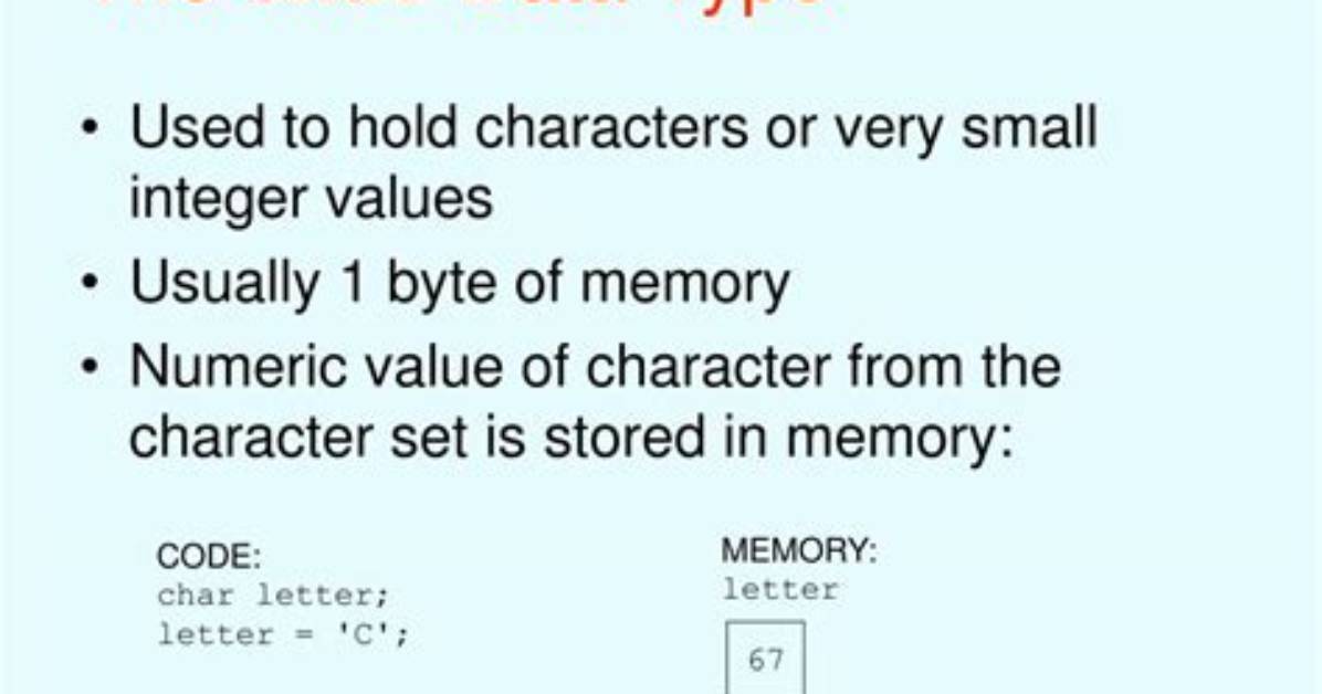 What Is the Char Data Type Used For