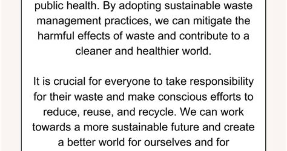 What Is the Conclusion for Solid Waste Management?
