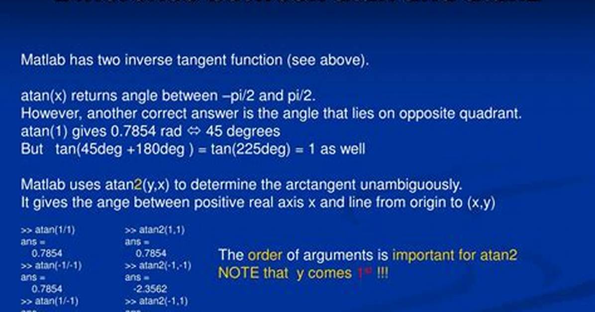 What Is the Difference Between Atan and Atan2 in C++?