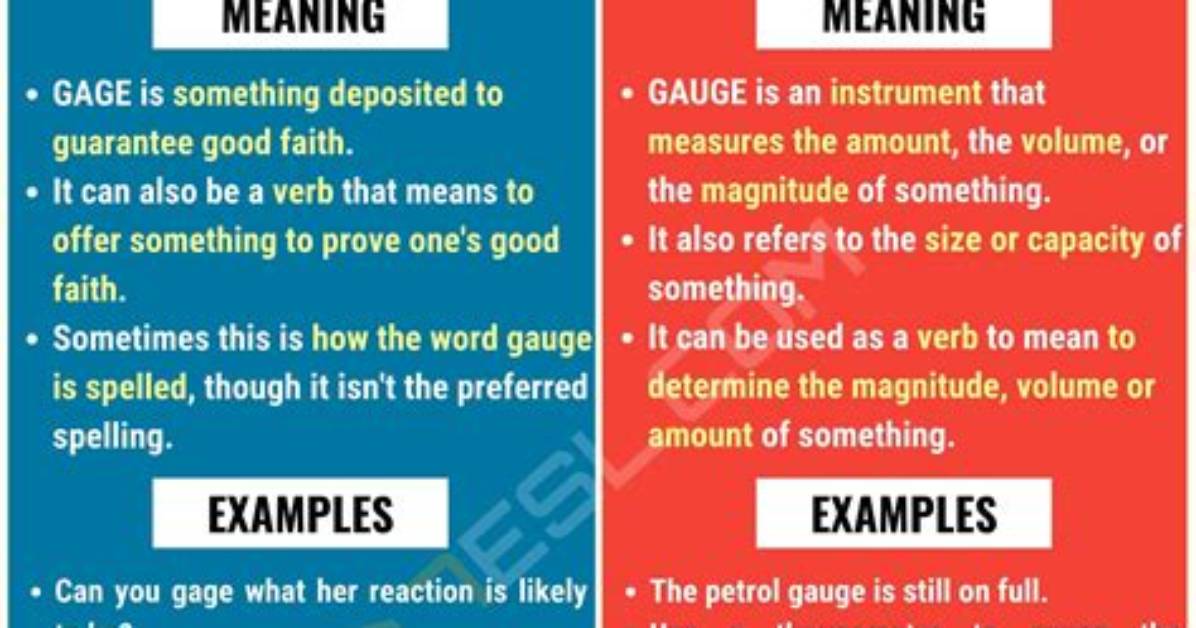 What Is the Difference Between Gauge and Gage?