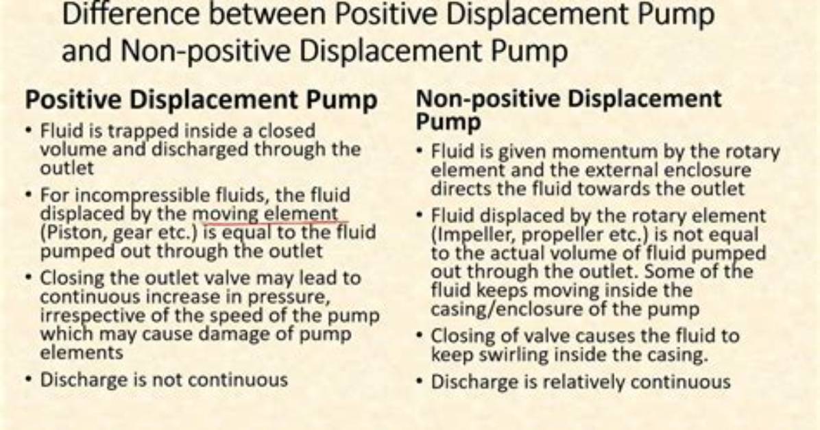 What Is the Difference Between Positive Displacement Pump and Centrifugal Pump?