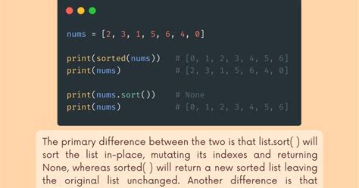 What Is the Difference Between `Sorted(List)` vs `List. Sort()`?