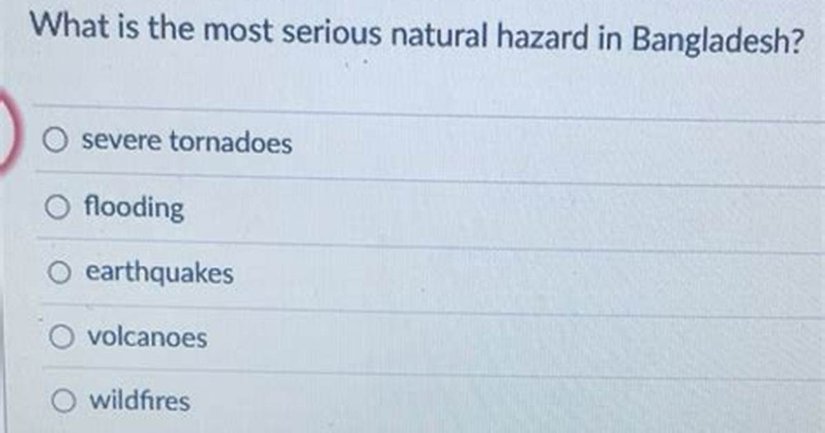 What Is the Most Serious Natural Hazard in Bangladesh