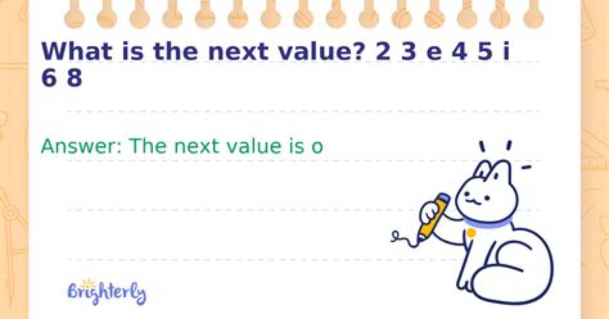 What Is the Next Value 2 3 E 4 5 I 6 8?