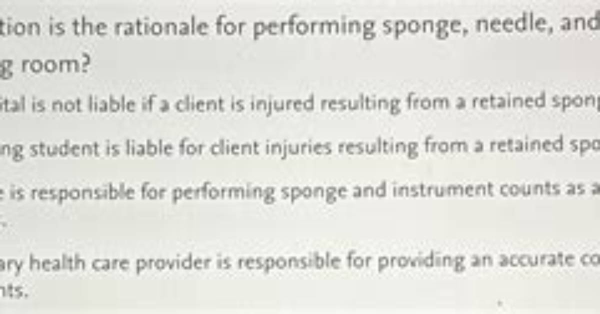 “What Is the Rationale for Performing Sponge