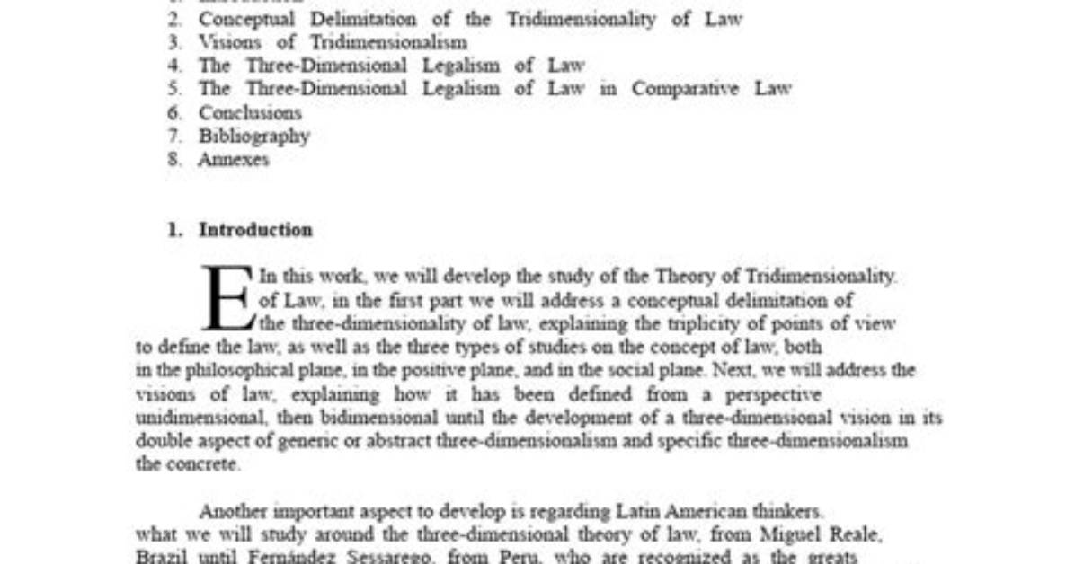 What Is the Tridimensional Theory?