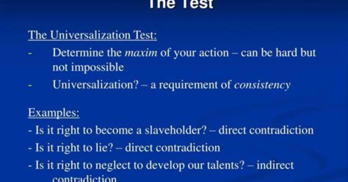 What Is the Universalization Test