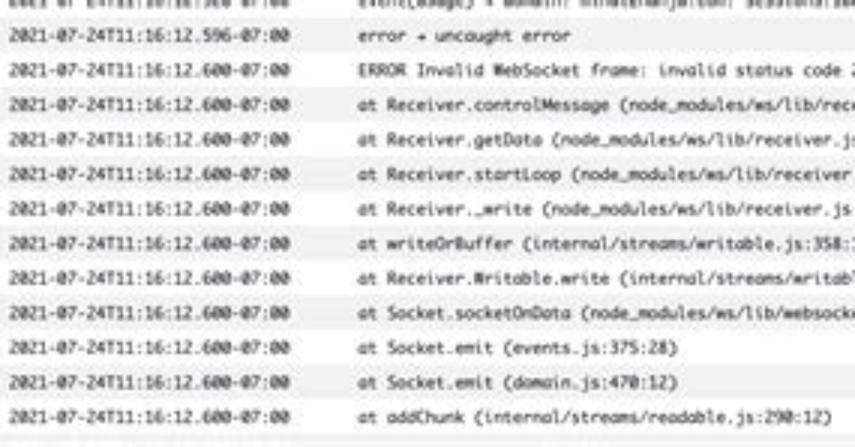 What Is the Websocket Error on Status 200?