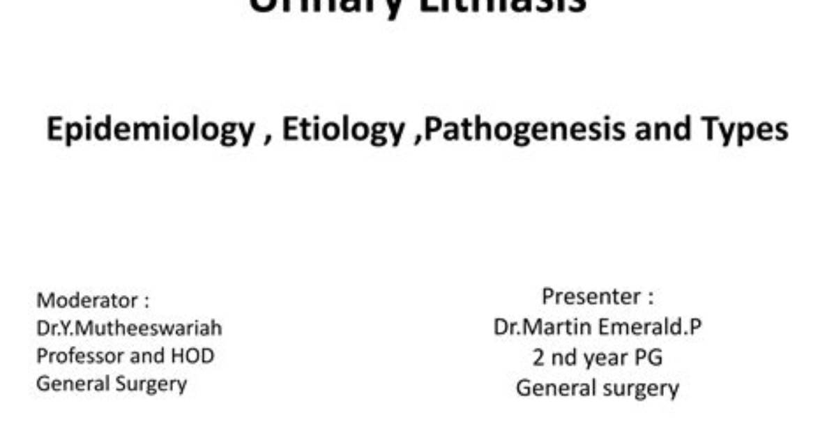 What Is Urinary Lithiasis